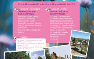 Stages vacances Cheval Printemps 2024